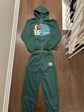 Dark Green Broken Planet Tracksuit